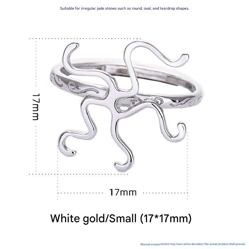 DIY S925 Sterling Silver Ring Set with Freeform Setting Adjustable