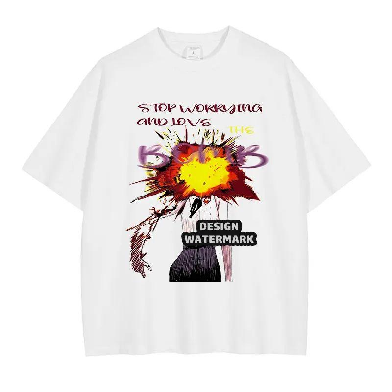 High Street Anime Chainsaw Man T Shirts Oversized Kobeni T-shirt Manga Denji Power Reze T Shirt Makima Tops Tees Unisex