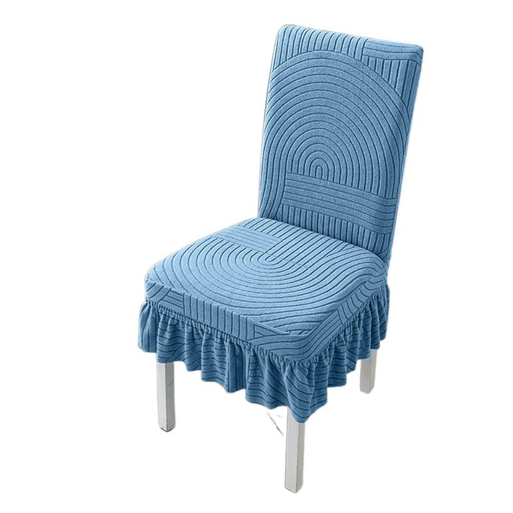 W/ Skirt Backrest Cover Elastic Jacquard Seat  Stool Cover Stretchy Dining Chair Cover  Kitchen