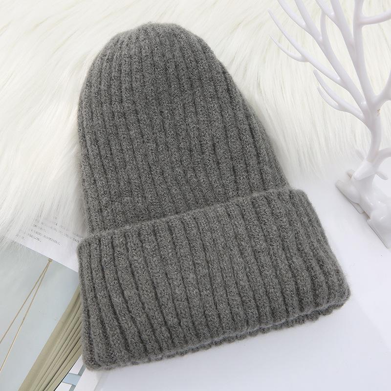 Zimní silná pletená čepice v barvě Bare Body Internet Red pletená čepice jednoduchá módní dámská sametová čepice