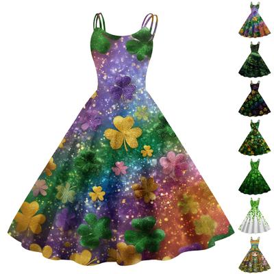 Women's  Print Sexy Off-The-Shoulder Punk Vintage Dress