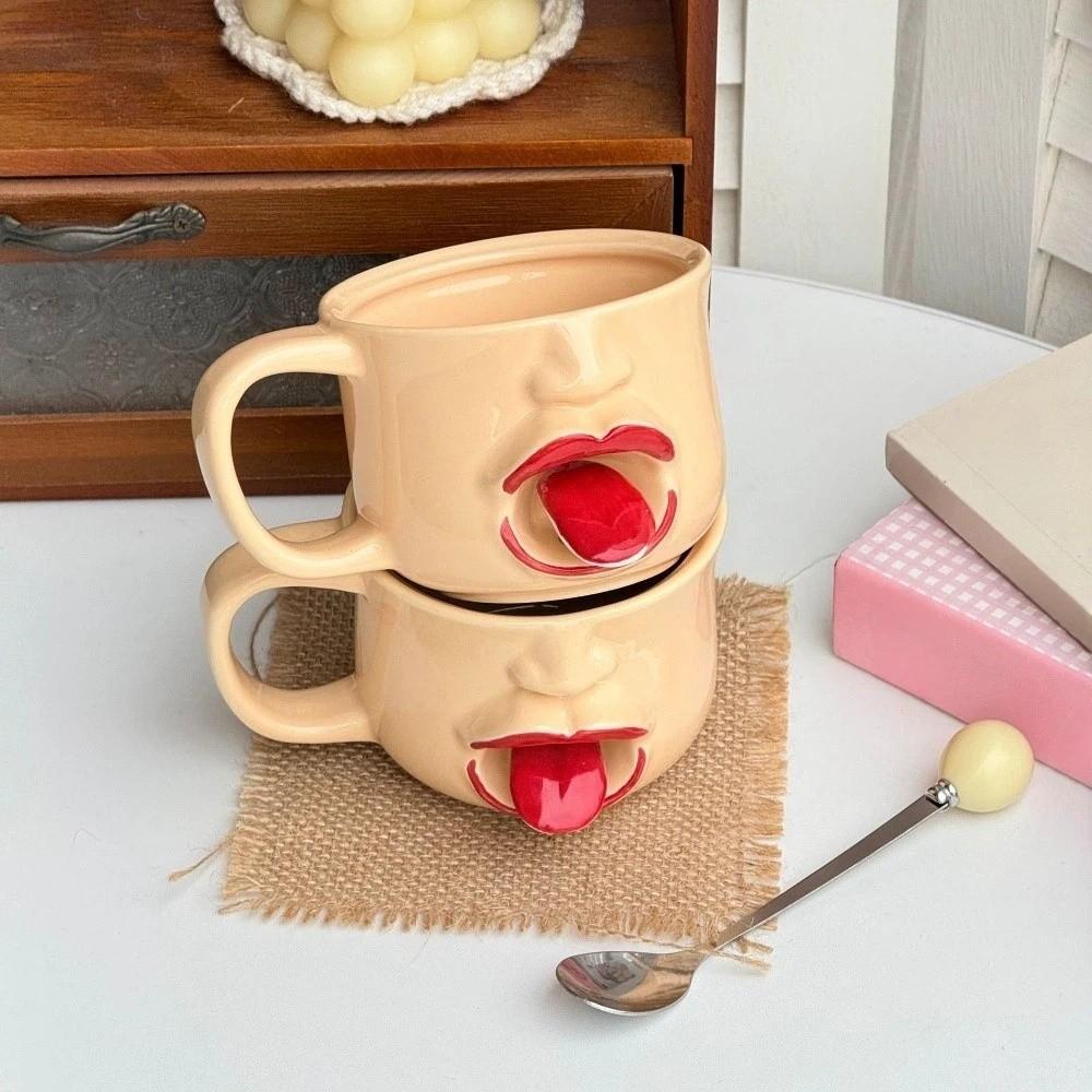 Funny Movable Tongue Cup 300ml Ceramic Mug Water Cup Restless Tongue Cup Gift