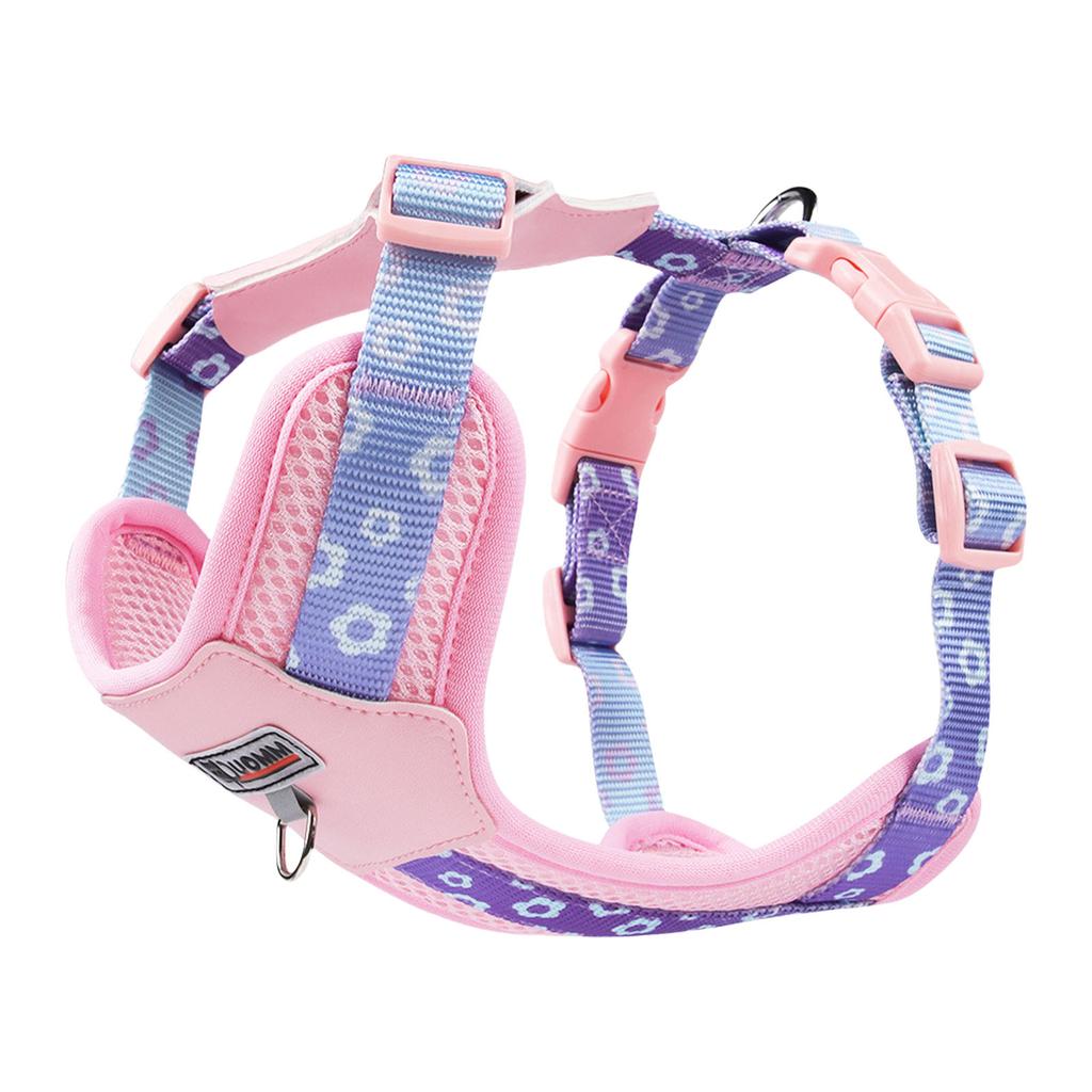 Bright Color Dog Harness Vest for Small Dogs Adjustable Design with Breathable Nylon Fabric for Comfortable Walking Use
