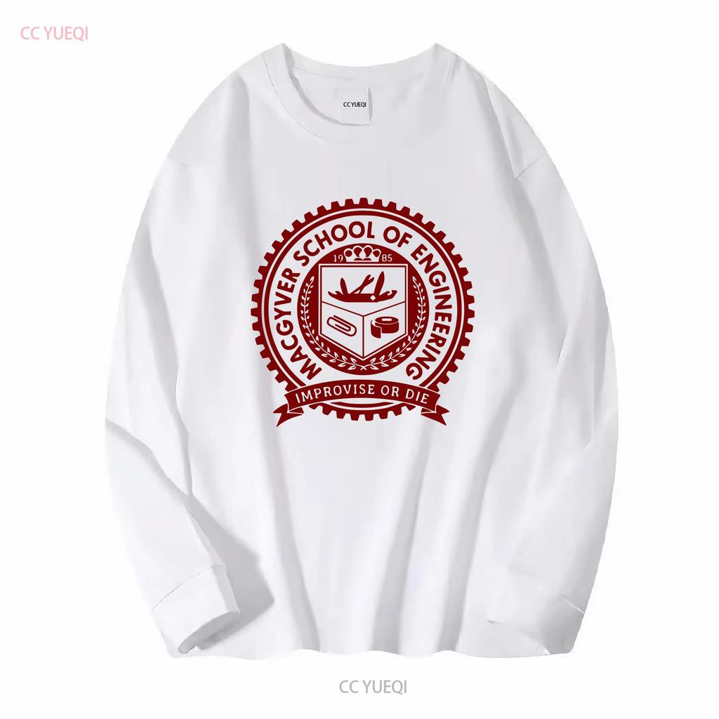 MacGyver School of Engineering Mens T Shirt S 3XL Long or Short Sleeves Vintage Washed Top For Everyday Wear Homme Stylish