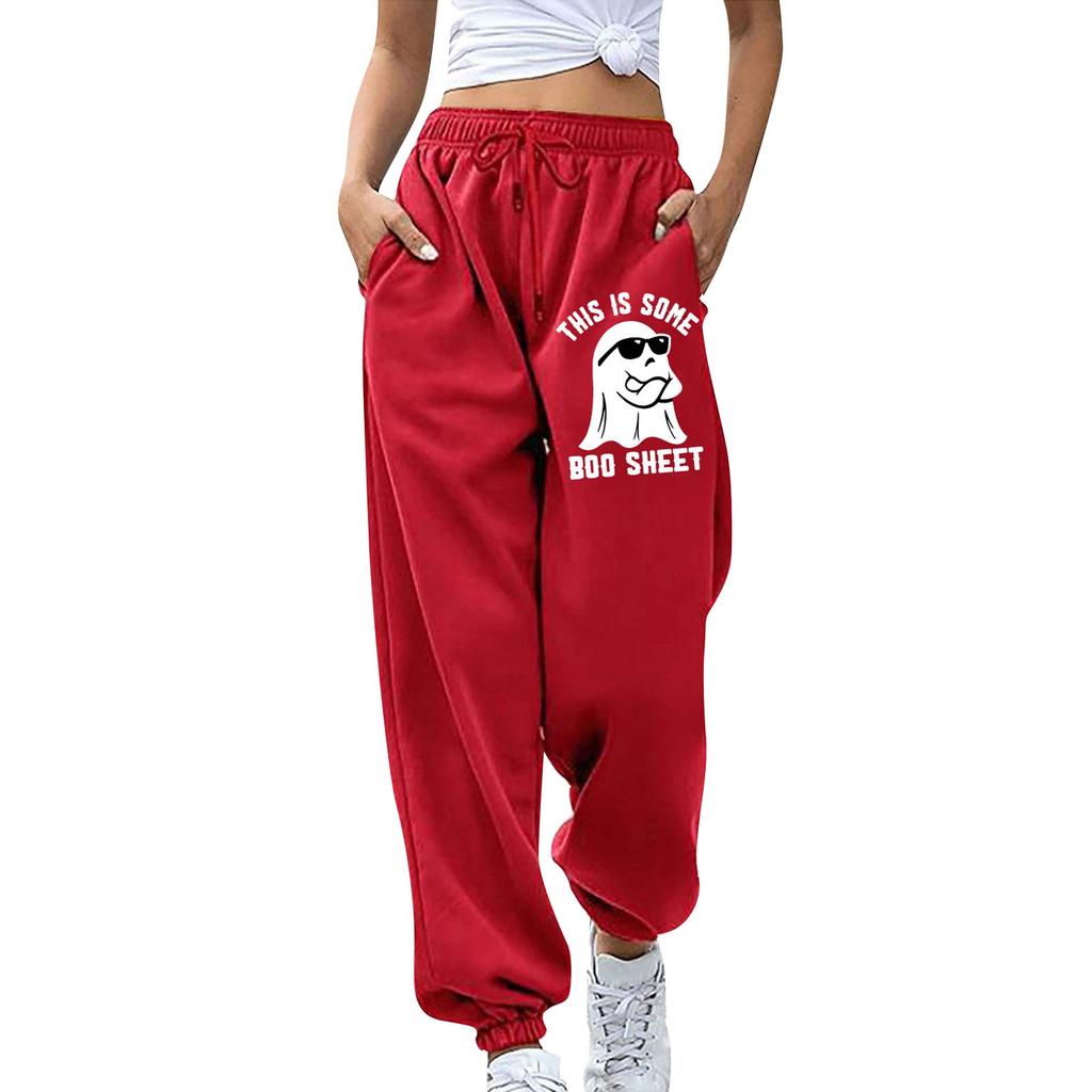 Kadın Spor Kemerli Cepli Moda Patchwork Kontrast Elastik Bel Pantolon Günlük Eşofman Altı