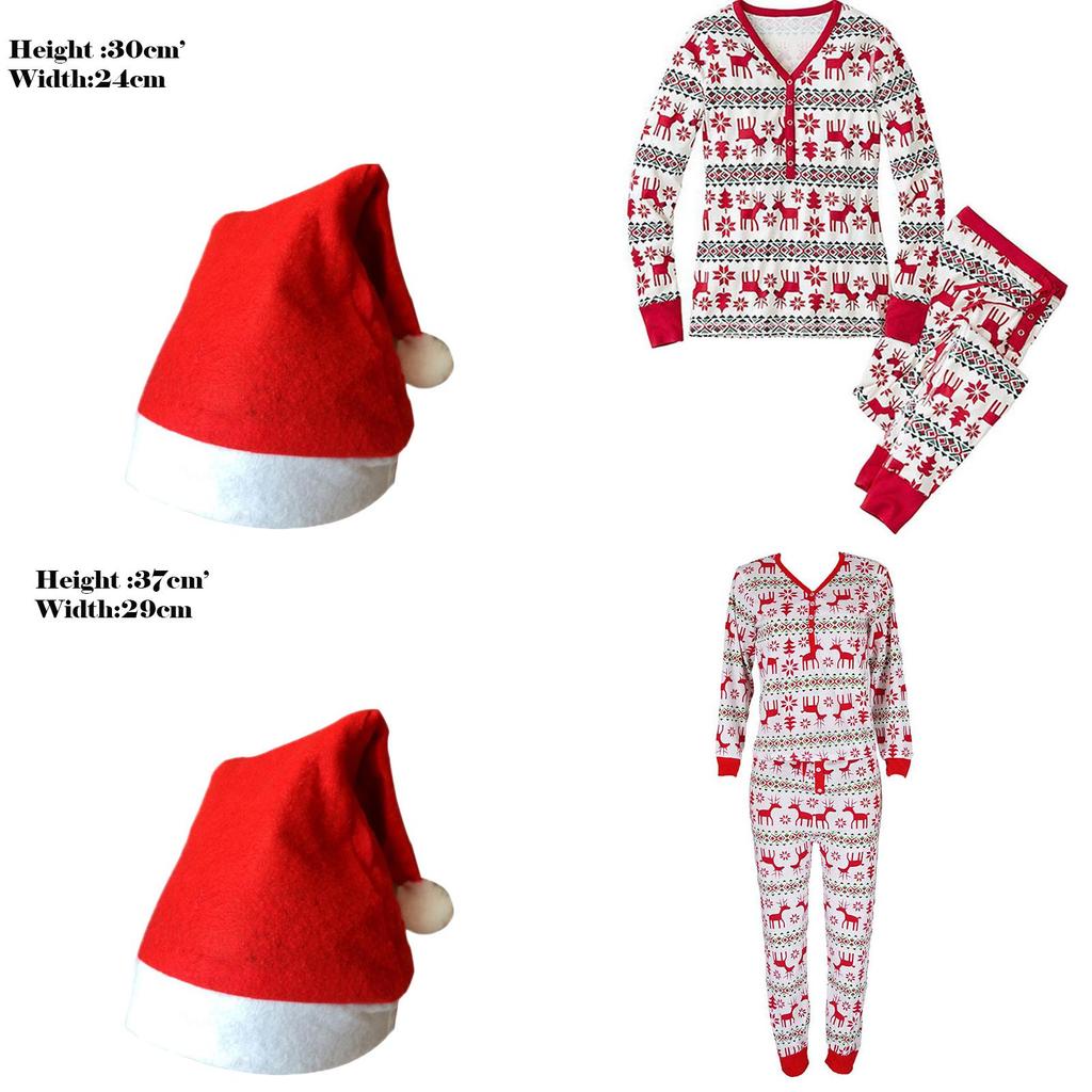 Festive Christmas Family Pajamas Set For Men Women Baby Kids Featuring Deer Print Design