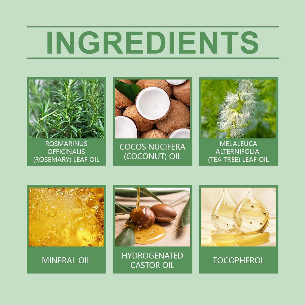 Hoegoa Rosemary Hair Care Essential Oil, moisturizing and hydrating, repairing and smoothing hair, regulating scalp oil, suitable for hair, 60ml