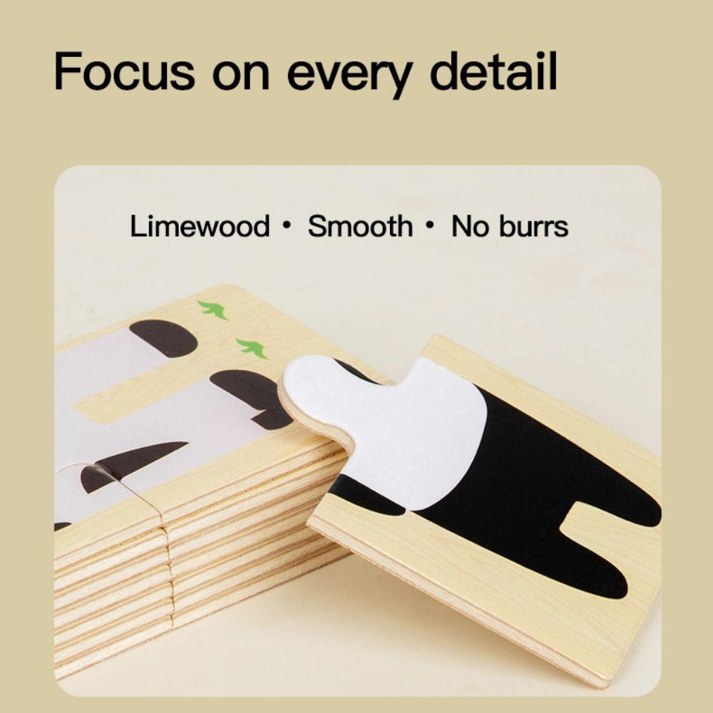Wooden Material Animals Puzzle Game Cartoon Design Educational Jigsaw Toys Early Education