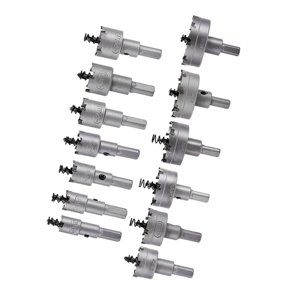 13pcsset 16 18 20 22mm Carbide Tip TCT Drill Bit Hole Saw Set Stainless Steel