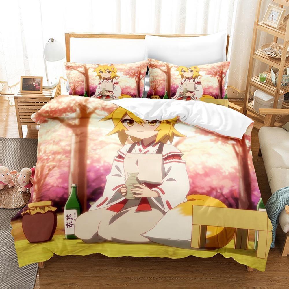3D Print Anime The Helpful Fox Senko San Bedding Set Single Twin Full Queen King Size Bed Set Adult Kid Bedroom Duvet Cover Sets