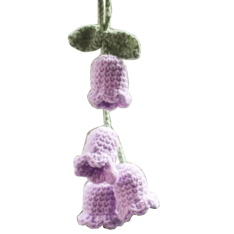 

Hanging Decors Cute Bellflower Ornament for Backpacks Keychains Knitted Pendant