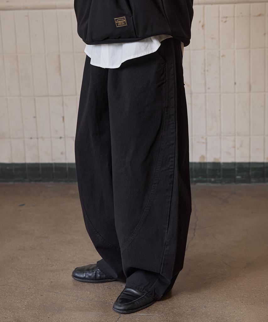 RUGGED HOUSE Curved Wide Elastic Waist Pants Black