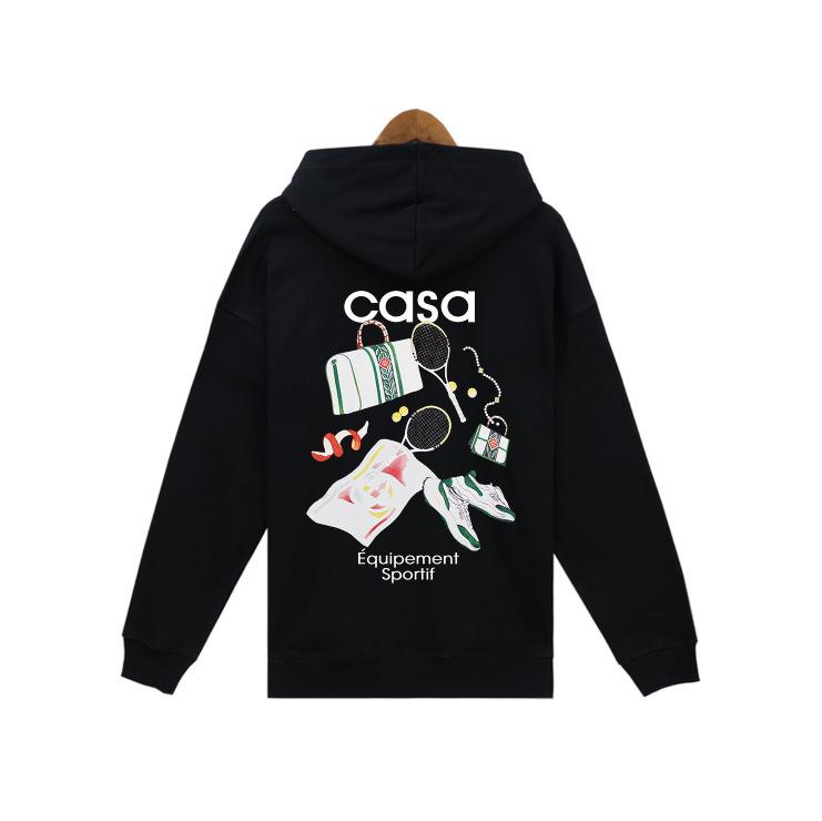 Unisex Trendy European & American Loopback Hooded Sweatshirts - Autumn/Winter, Featuring Loose Casablanca Style