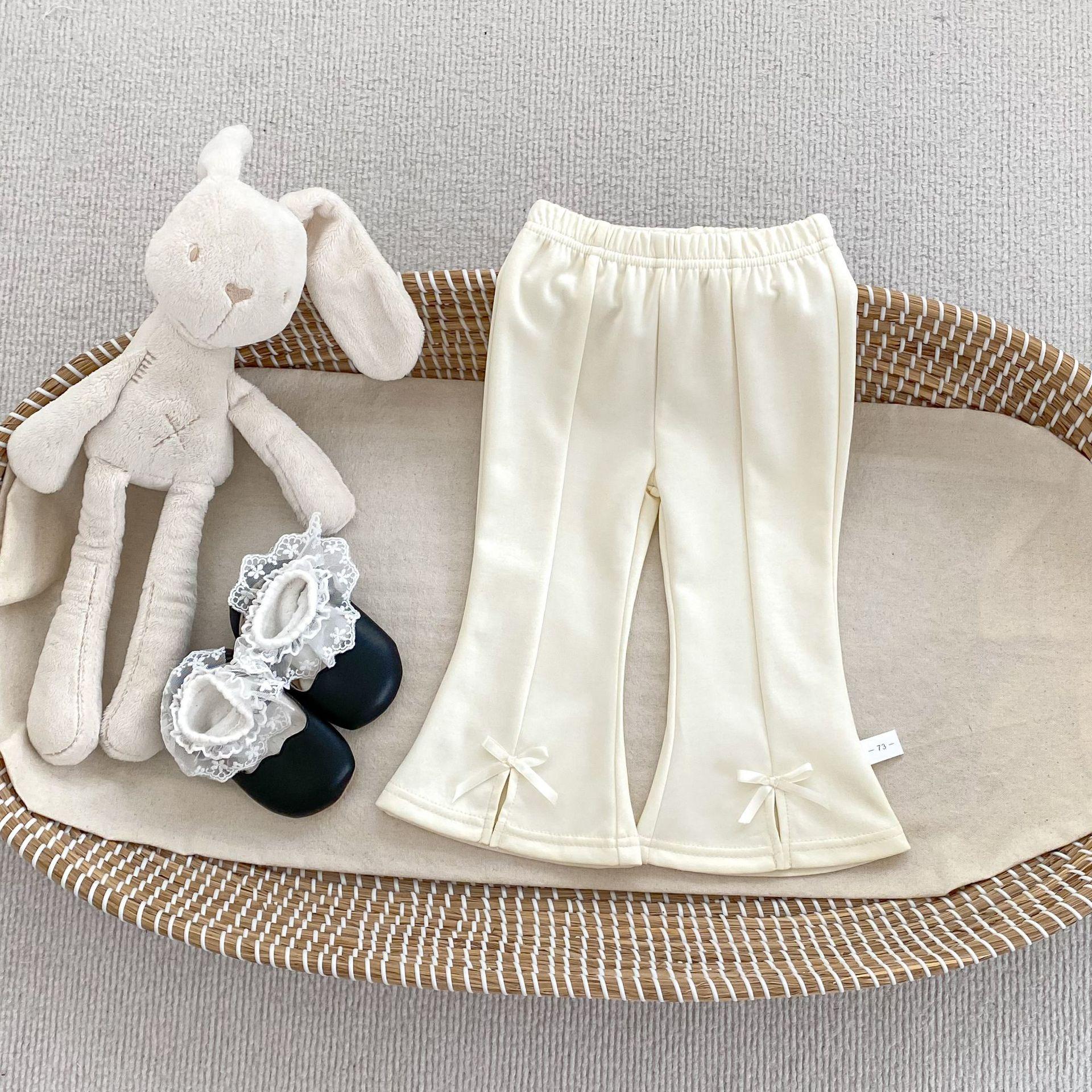 Girls Autumn Cute Bow Detail Slightly Flared Casual Pants 73