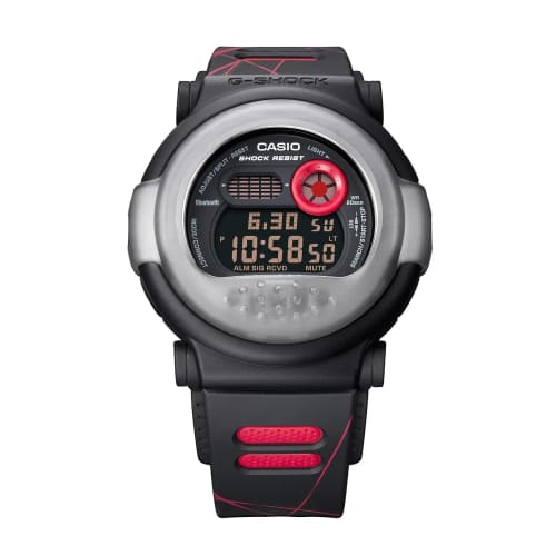 

CASIO G-Shock G-B001MVA-1 Jason Smartwatch, Bluetooth, Digital, Black, Red, with Interchangeable Bezel, Gimmick, Japan Model: G-B001MVA-1JR