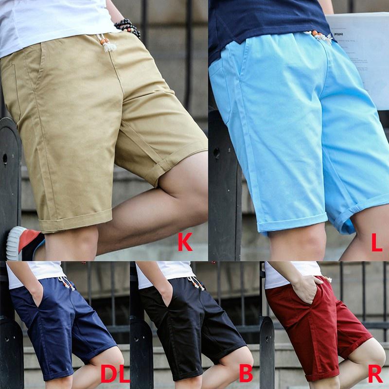 Men's Summer Mid-rise Straight Large Plus Size Casual Wild Five-point Pants