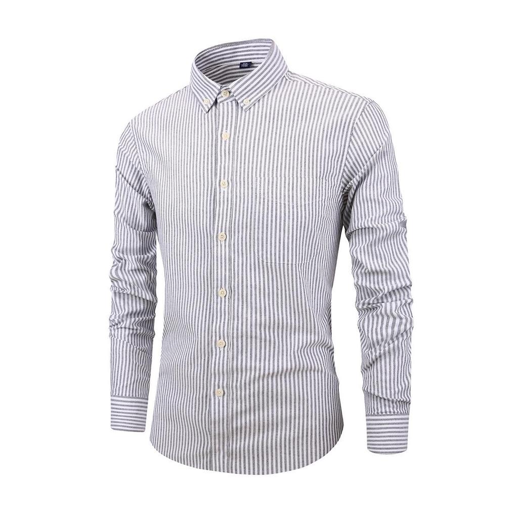 Men's Cross-Border Autumn/Winter Plaid Cotton Long-Sleeve Casual Business Shirt