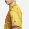 Nike T Shirts Men's Bright Sulfur Yellow Crew Neck Moderate Straight Fit FB6880-709