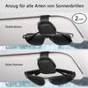 2 Pack Glasses Holder for Car Sun Visor, Genuine Leather Car Visor Accessories, Sunglasses Holder, Magnetic Sunglasses Holder, Ticket Clip