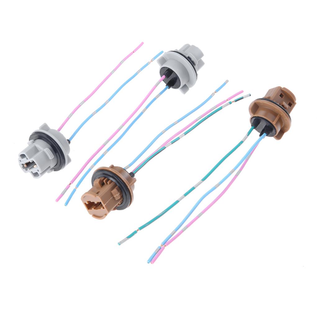 2Pcs T20 7443 W21/5W 7440 W21W Car Socket Adapter Base Female Plug Connect Wiring for Car Brake Lamp DRL Lamp Plastic+Wire