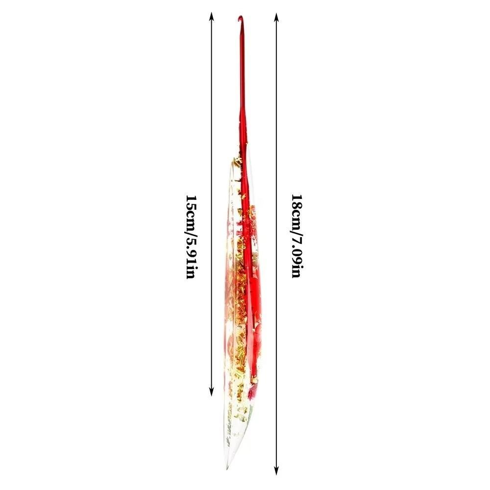 Useful Floral Resin Grips Crochet Hook Non-Slip Knitting Tools Weave Needle 2.0-6.0mm Yarn Knitting DIY Weaving Tools DIY Craft