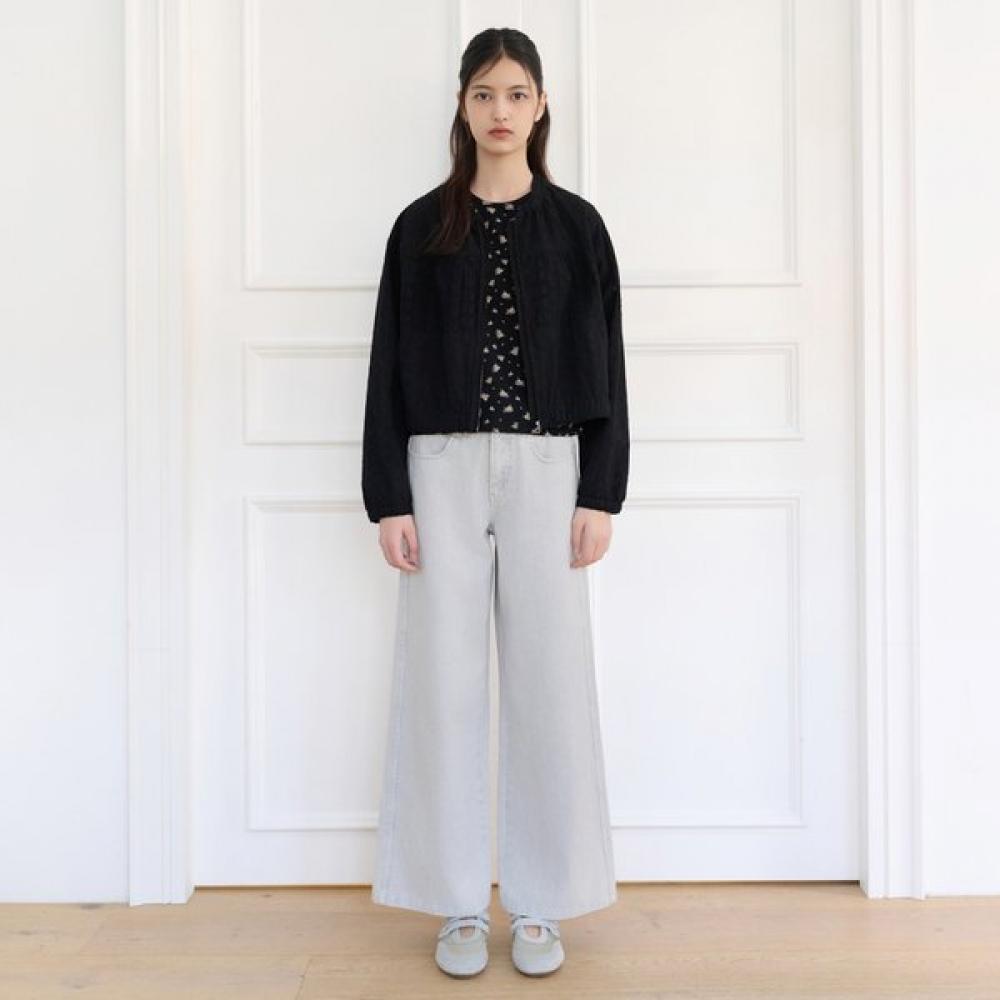 ThurSday ISland Women S Flower Embroidery Zip Up Jumper T264mjp232w black (BK)/M