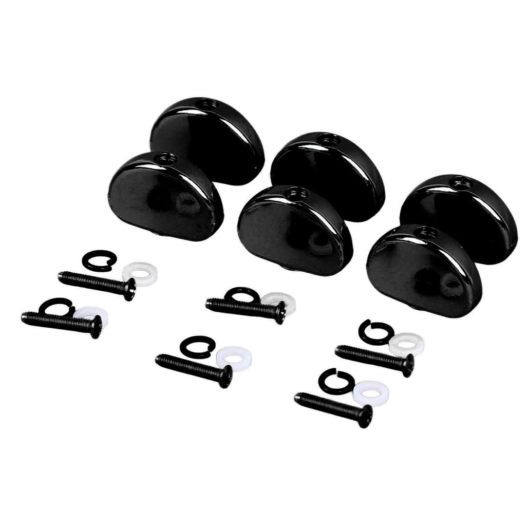 6Pcs Electric Guitar Tuning Peg Key Button Folk Guitar Tuning Peg Handle for Replacement Black