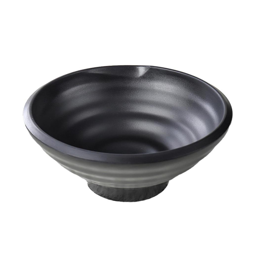 Melamine Black Matte Wide Mouth Noodle Bowl - Drop-Resistant, Perfect for Ramen, Luosifen, Mala Tang