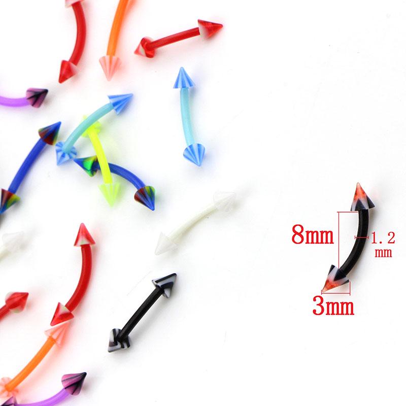 20Pcs Curved Barbell Eyebrow Rings Bar Tragus Ear Stud Helix Piercing Jewelry