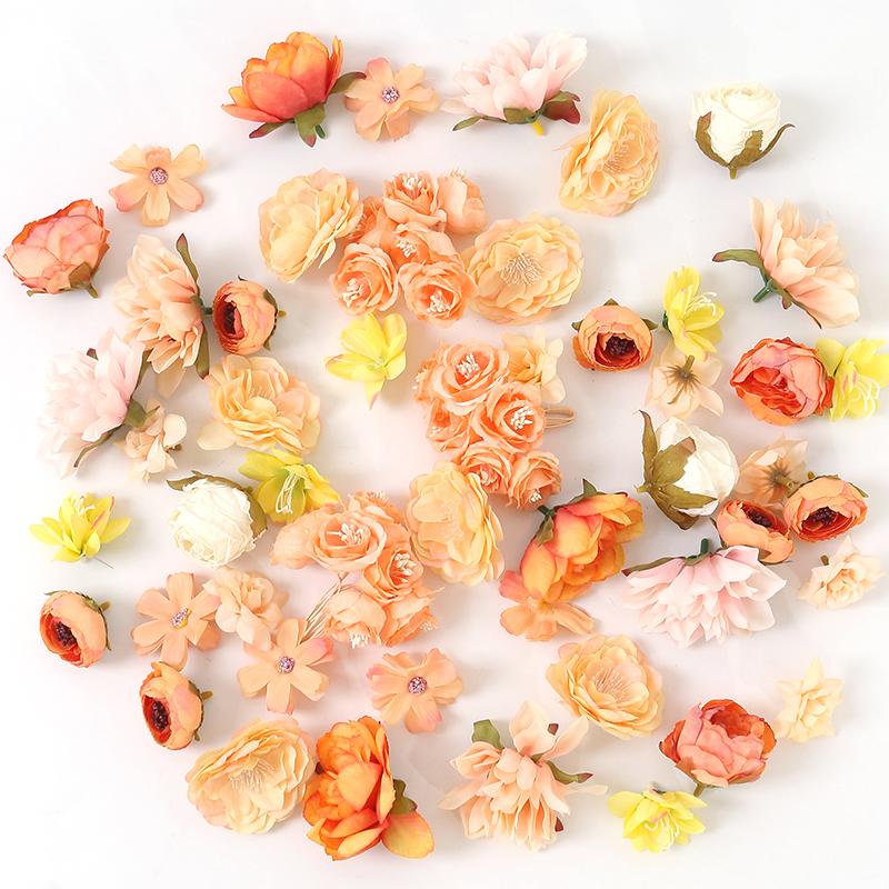 Mixed Artificial Rose Flowers Heads Fake Flower for Home Hoom Decor Garden Wedding Decoration DIY Craft Garland Gifts Accessory