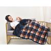Flannel Blanket Snap Blanket Office Shawl Blanket Sofa Blanket Quilt Plaid Shawl Thickened Cape