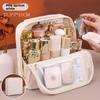Portable Large Capacity Makeup Bag With Waterproof Pu Material For Women And Men