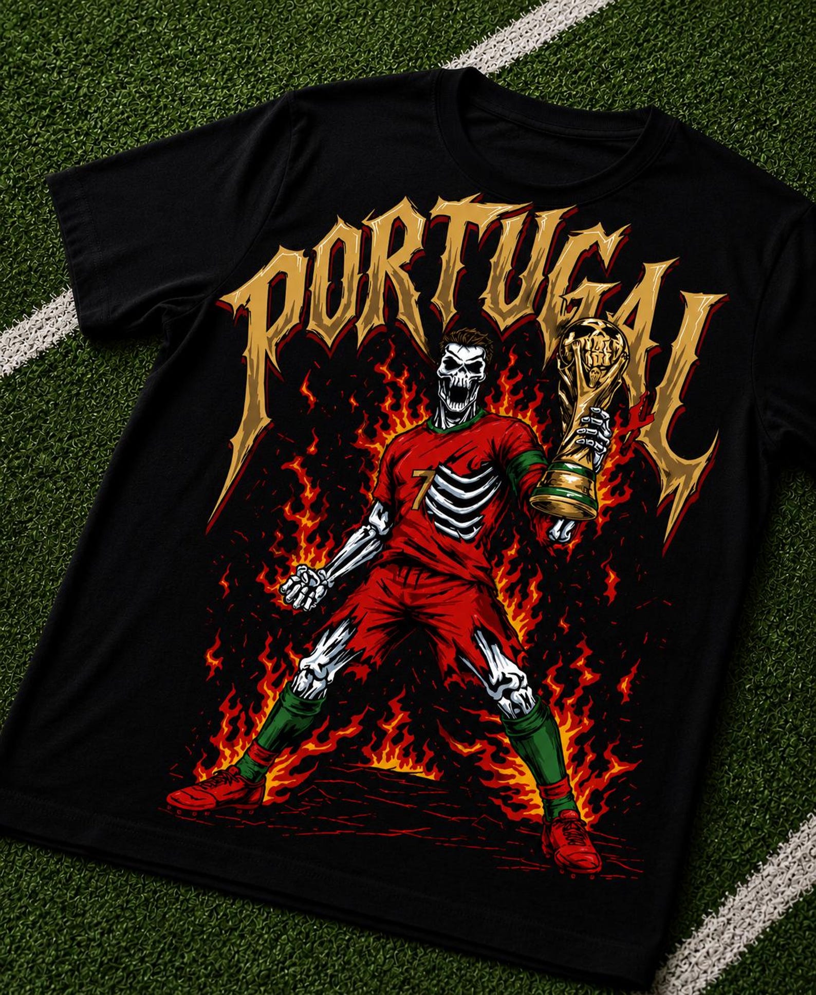 CR7 Portugal graphic tee, hand-drawn art, Unisex t-shirt S