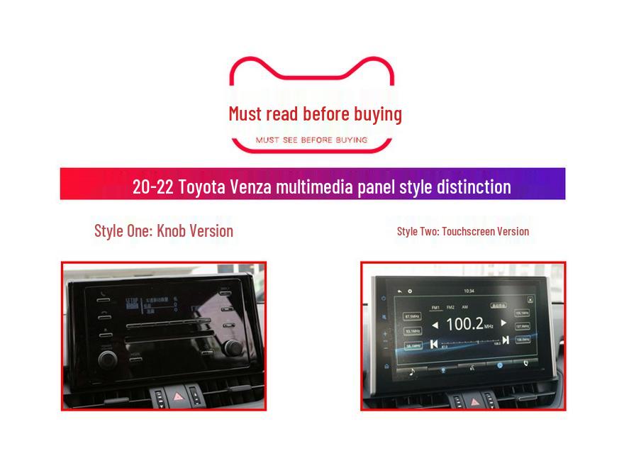 Carbon Fiber Interior Kit for Toyota Venza 2020-2022: Center Console & Anti-Kick Door Protection