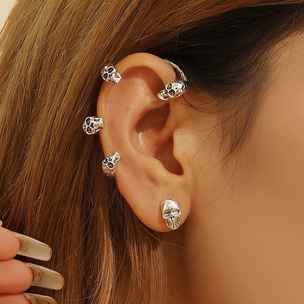 1pc Gothic Style Spikes & Thorn Skeleton Ear Cuff Non-Piercing Ear Clip for Unisex