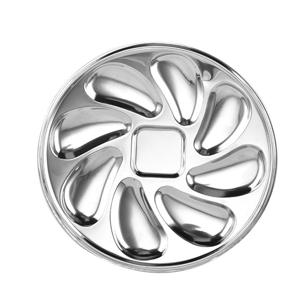 Seafood Tools 9 Slots Stainless Steel Oyster Container Oyster Plate