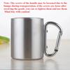 220/300ml Camping Travel Stainless Steel Cup Carabiner Hook Handle Picnic Water Mug Outdoor Travel Hike Cup Portable Mug