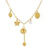 Personalized Women'S Imitation Pearl Heart Y-Shaped Necklace, Vintage Bohemian Stainless Steel Clavicle Chain 2720