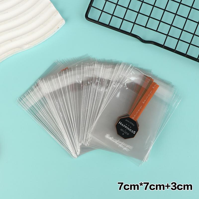 100Pcs 7X7Cm 10X10Cm Plastic Cartoon Printed Self-Adhesive Bakery Packaging Cookie Snack Candy Bags Birthday Party Gift B1