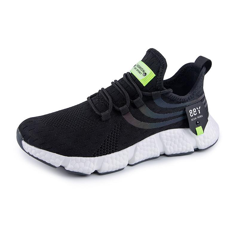 

2025 light running shoes men s soft sole shock-absorbing fly-woven mesh sports shoes men s breathable popcorn sole men s shoes 2025 45