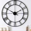 30 Inch Large Wall Clock Modern Oversized Roman Numeral Decorative Black Metal Wall Clock for Living Room Decor House Warming G