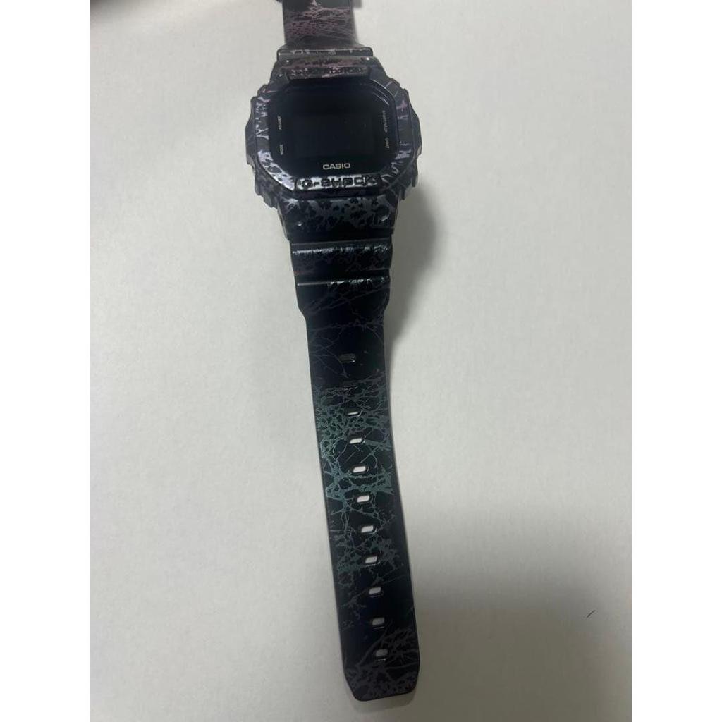 Used CASIO G-SHOCK Digital Watch Black Crack Pattern