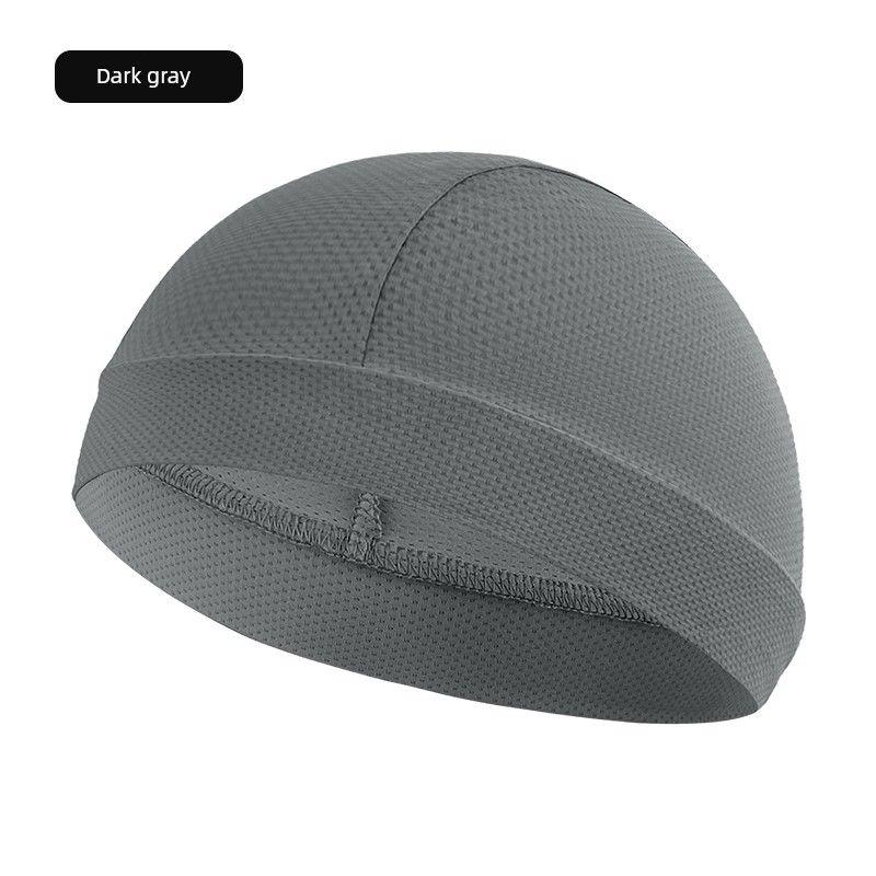 

Summer Cycling Sunscreen Ice Silk Small Hat Electric Motorcycle Helmet Liner Cool Feeling Head Cover Quick-Drying Sweat Absorbent Headscarf Face Towel [Cycling cap] dark gray-Ice Silk quick-drying