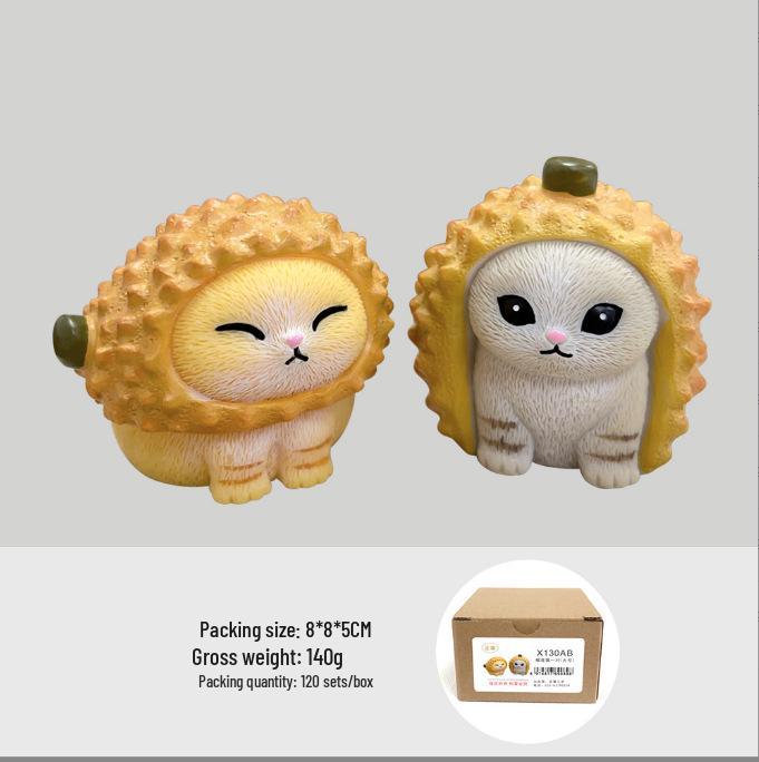 Little Prince Cute Kitten Durian Resin Ornament for Car or Home Decor