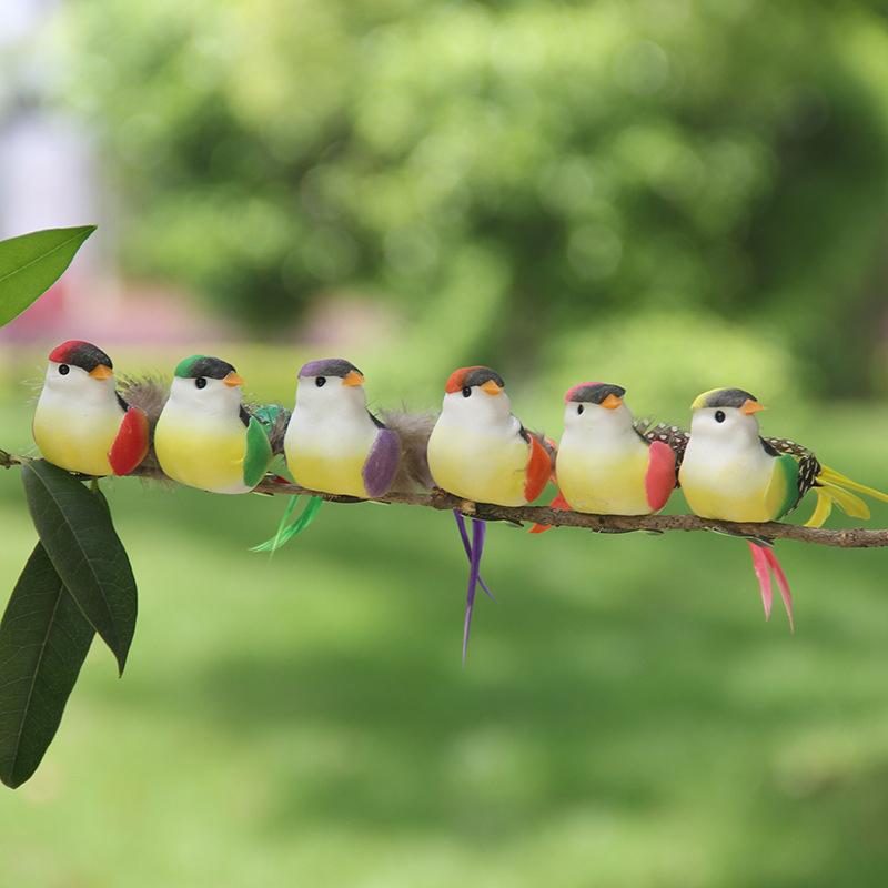 1Pc Swallow Tail Bird Clip Handmade Simulation Artificial Bird with Plant Decoration Handicraft Ornament for Home Decor