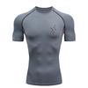 Flame Design Men Sports T-shirt Training Fitness Compression Workout T-Shirt Rashguard Sports Men's Short Sleeve Rashguard