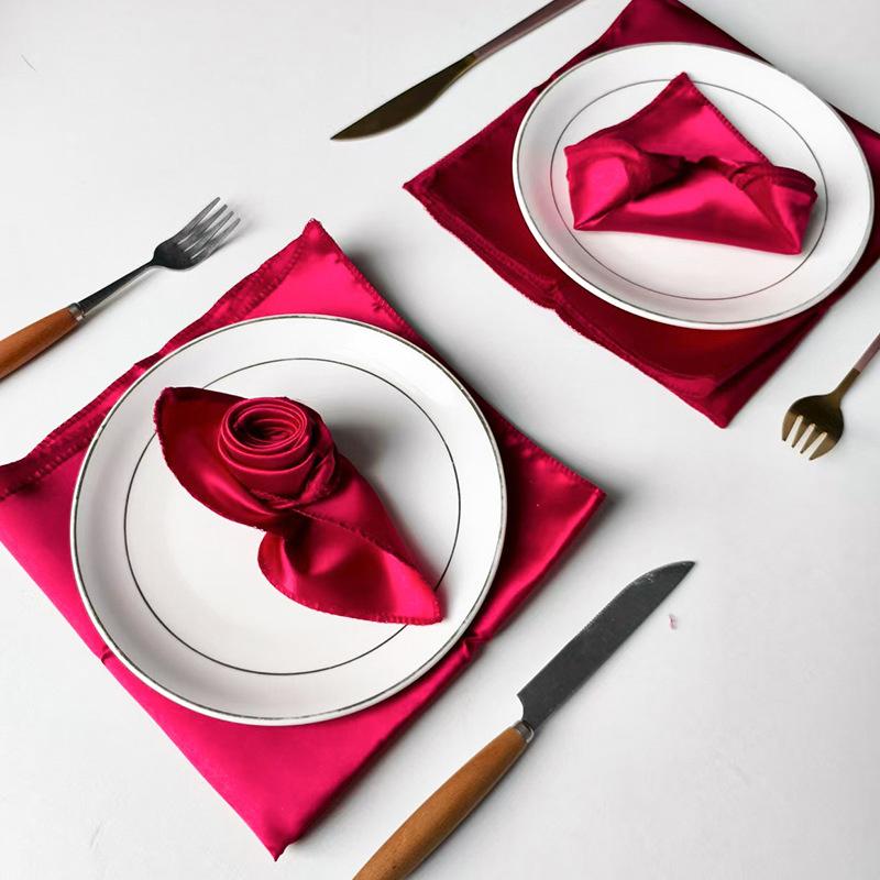 1Pc Polyester Napkin Cloth Table Dinner Plates Linen Handkerchief Towel For Hotel Wedding Party Events DIY Decoration