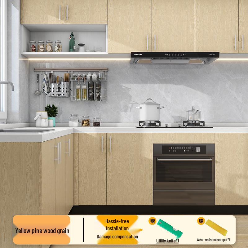 Wood Veneer Self-Adhesive Wallpaper: Thick, Soft, Imitation Wood Grain for Doors, Tables, and Furniture Renovation.