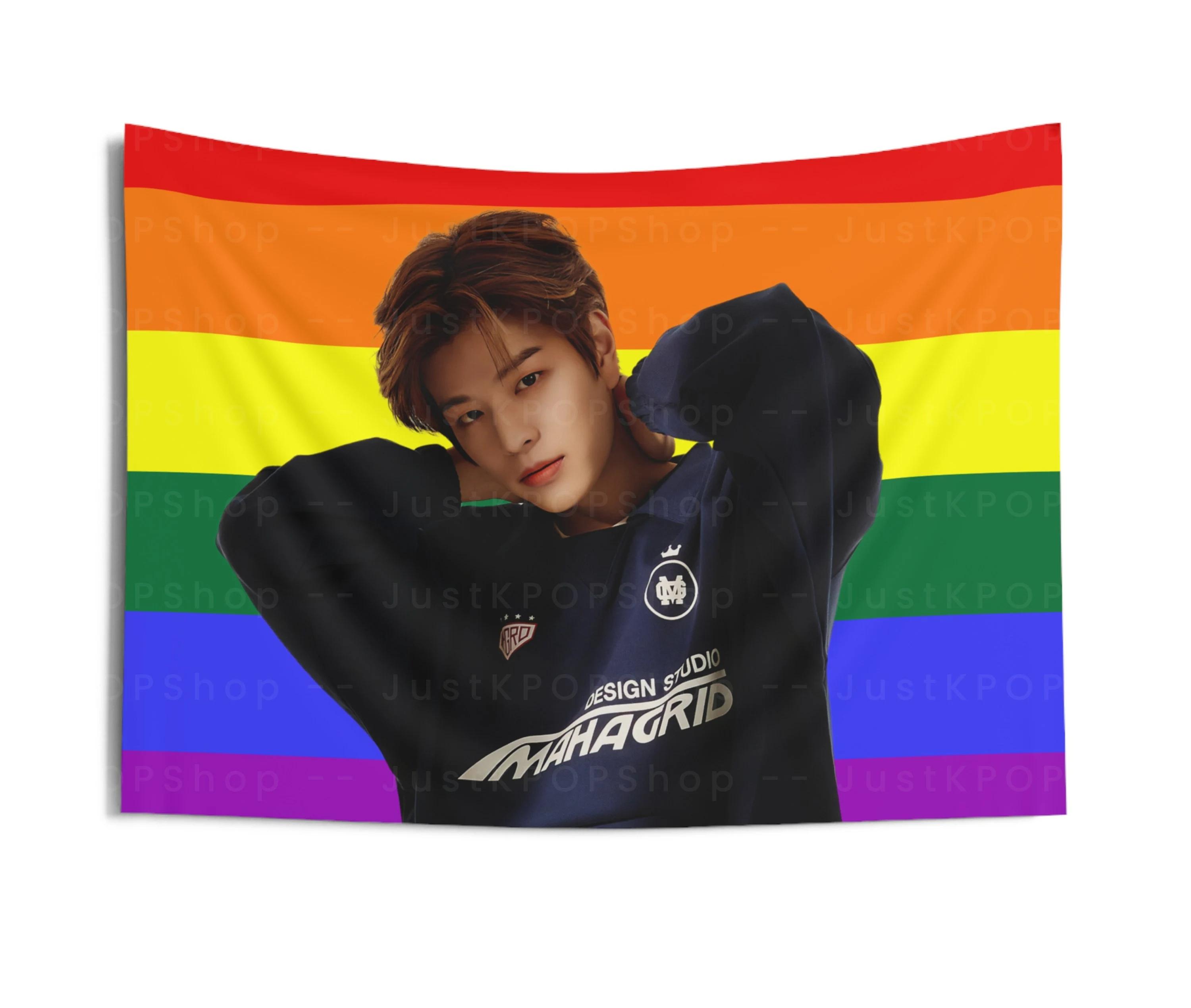 Youthful Charm Tapestry Celebrity Face Wall Decor Pop Star Room Decoration Cool Idol Bedroom Decoration Edgy Idol Wall Decor 74x94cm(29x37in)