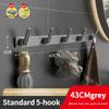 YUNJIEYA Black/White Door Hooks Clothes Hook Hanger Shelf Organizer Storage Shelf Shower Wall Rack Kitchen Bathroom Accessories